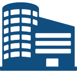 Minimalist graphic of a modern building